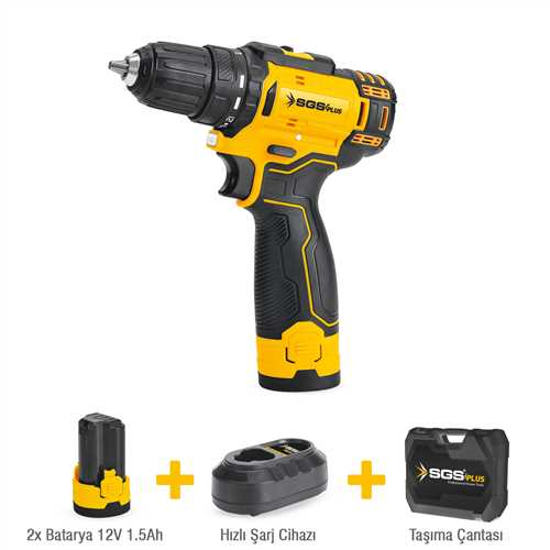 AKÜLÜ VİDALAMA SETİ 12 VOLT (2*1.5 Ah) SGS5146